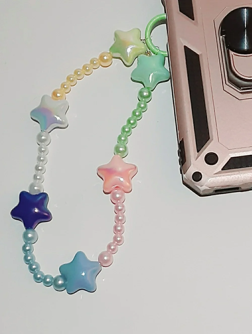 Star Bead Phone Charm Bag Charm - Pastel Multicolor